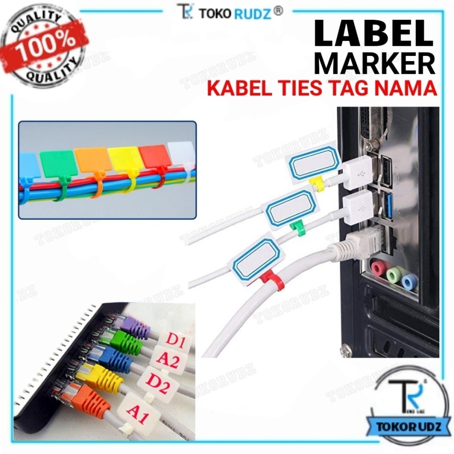 1 Kantong Kabel Tis Maker Tie Cable Ties Marker Name Tag Pengikat Label Nama