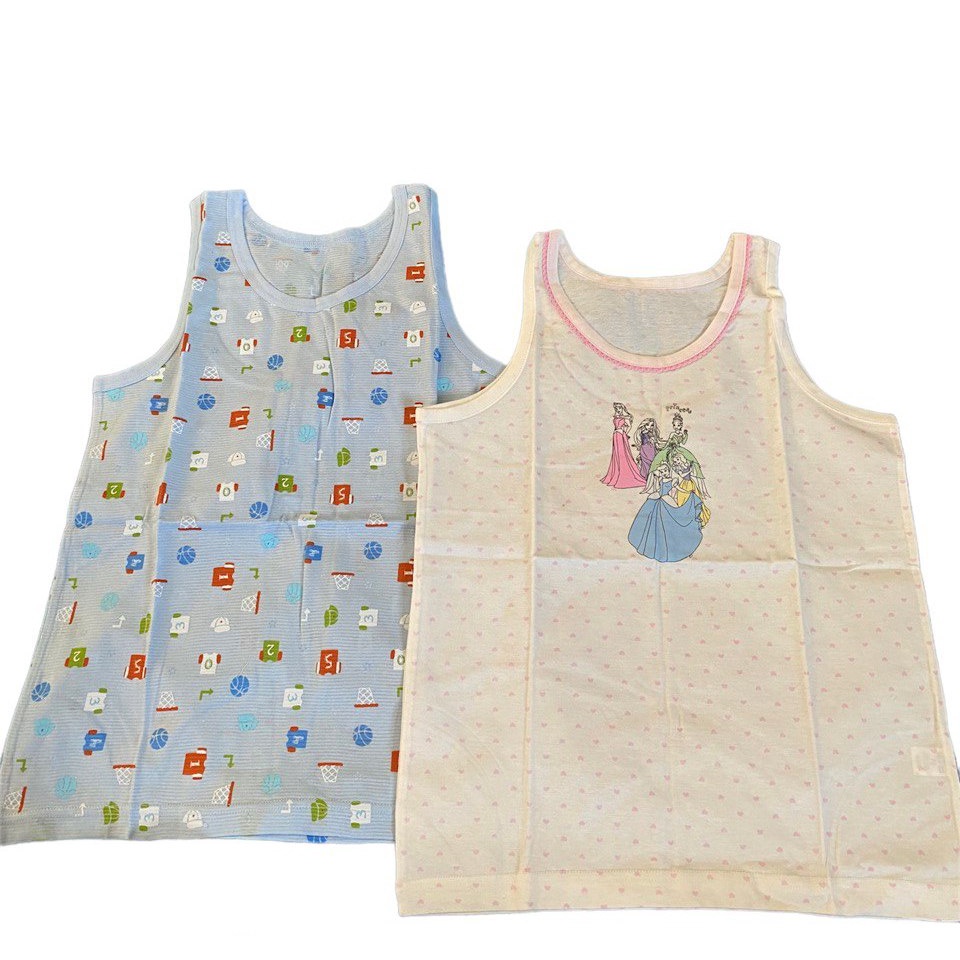 Kaos Singlet Anak Bermotif Bahan Katun (DEFECT Pabrik)