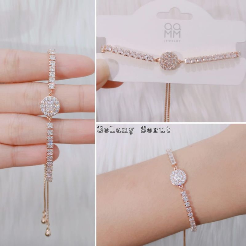 Gelang Serut Titanium Wanita Anti Karat Dan Anti Luntur