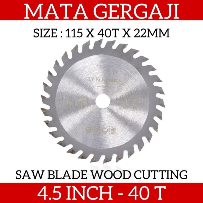 Mata Gergaji Kayu Bulat TCT Circular Saw Blade 4.5&quot; inch x 40 T Gigi