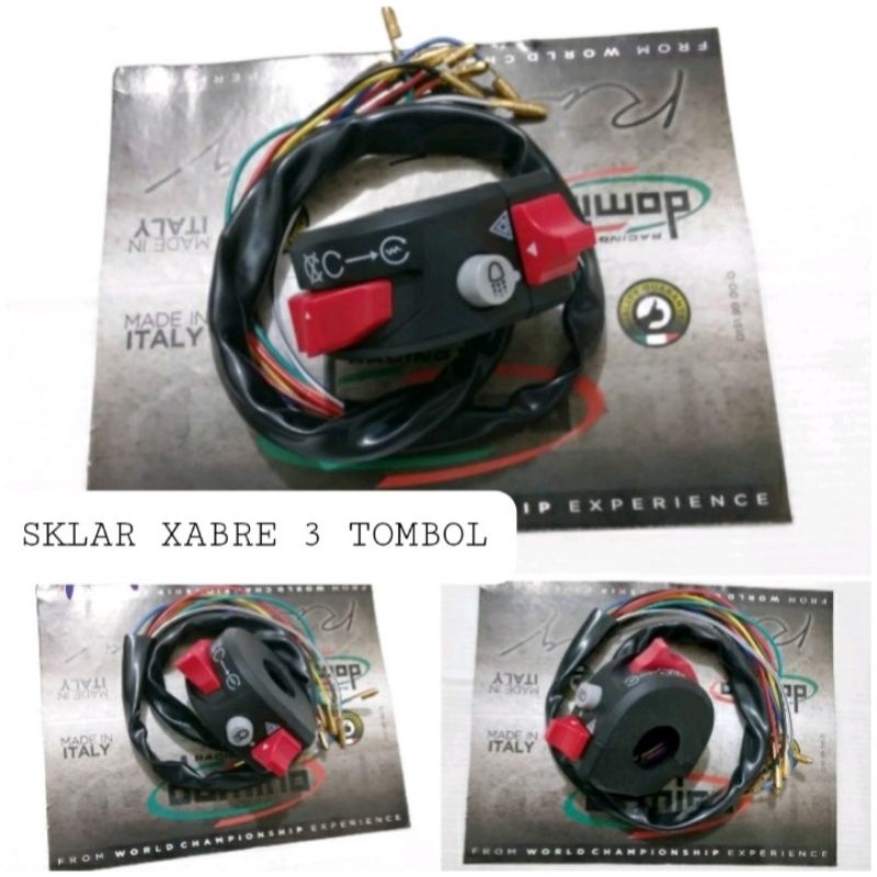 SAKLAR DOMINO STARTER HAZARD ON OFF KANAN MODEL KTC RACING XABRE RX KING NINJA R RR VIXION KLX DLL