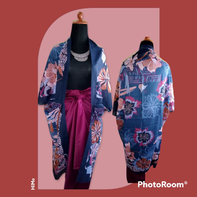 Outer Scraft Bunga Navy / Cardigan Hijab / Outer Kekinian