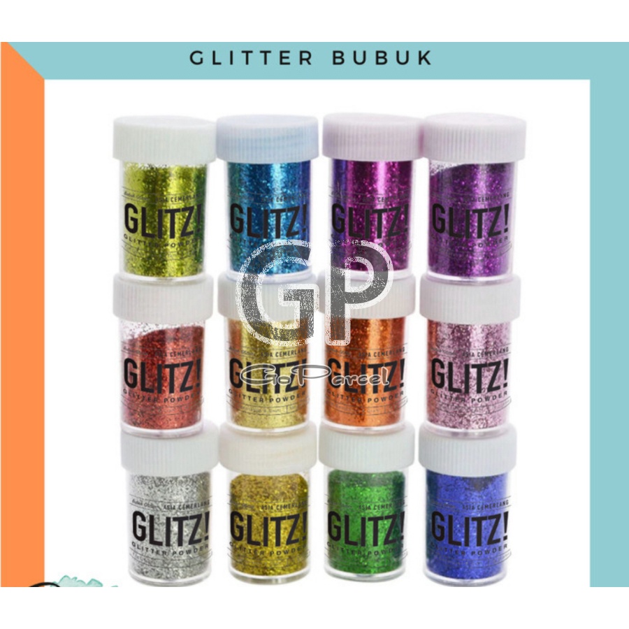 ( Ecer ) METALLIC GLITTER DUST - BUBUK / SERBUK METALIK GLITER / ART DIY METALLIC GLITTER 6 COLORS GOLD SILVER FUSCHIA RED BLUE GREEN ACCESSORIES AKSESORIS HIASAN MAKE UP DIY GOLD SILVER RED BLUE GREEN