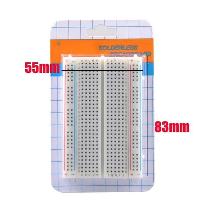 Solderless Breadboard Mini Prototype Board 400 Lubang 8.5x5.5cm