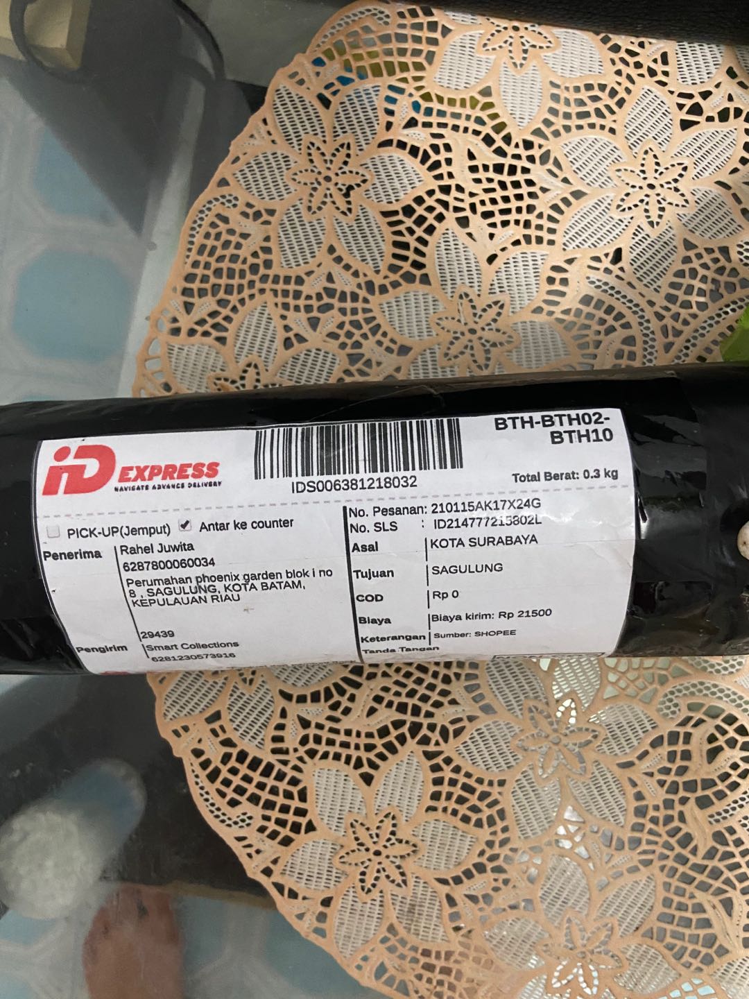 Payung Lipat Karakter Polkadot Line Brown / Payung Lipat Premium Karakter Lucu Imut Unik Polkadot