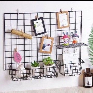 Jaring RAM Dinding/Hijang Hiasan/Wire Grid/Wall Grid 60x120 CM | Gantungan Accesories Dan Masker