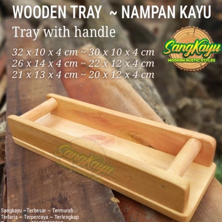 Nampan kayu handle bulat wooden tray nampan kayu baki kayu tray kayu