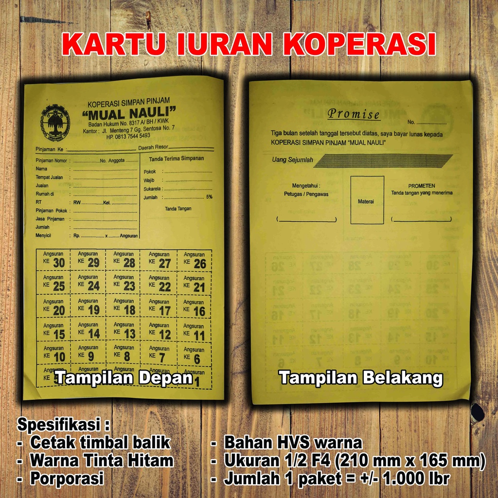 

Kartu Iuran Koperasi