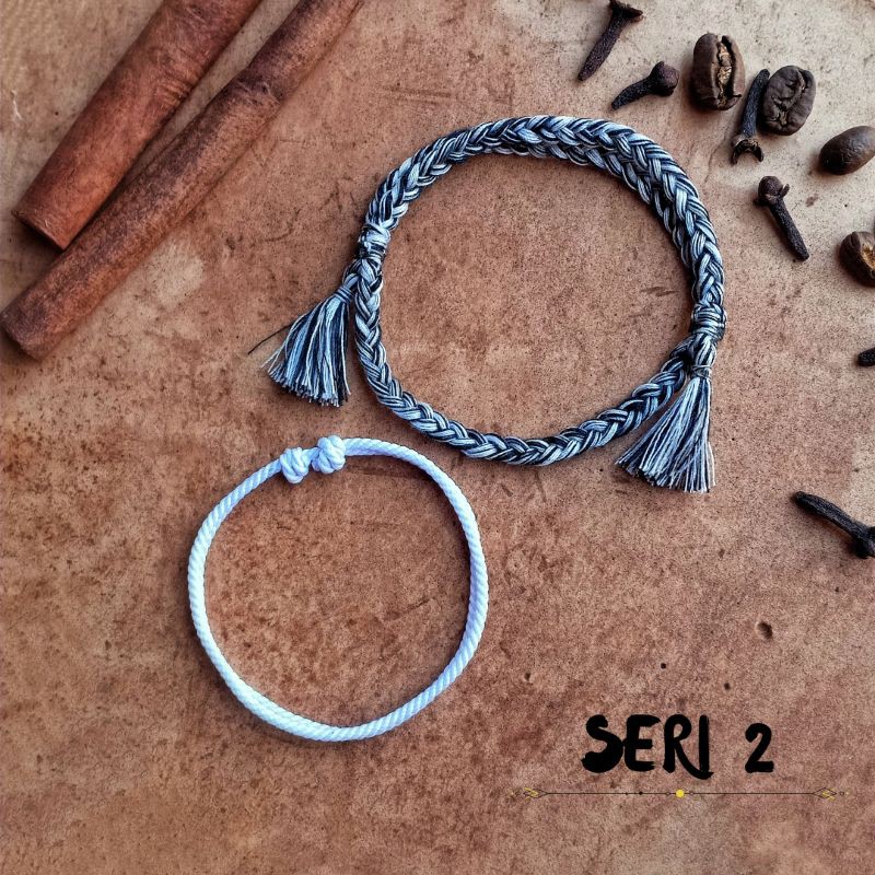 Gelang Set Hitam / Gelang Cowok Murah / Gelang Tali Murah / Set Gelang Putih / Set Gelang Hitam