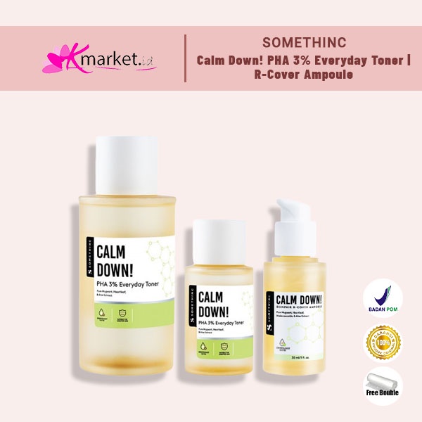 SOMETHINC Calm Down! [PHA 3% Everyday Toner | Skinpair R-Cover Cream | R-Cover Ampoule ]