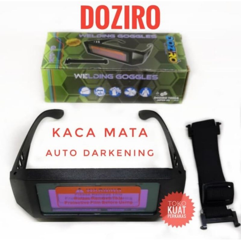 kacamata las otomatis auto dark gelap dan terang merk doziro