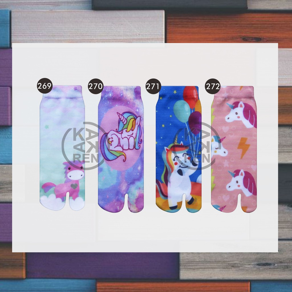 Kaos Kaki Jempol Anak Printing Karakter Unicorn O