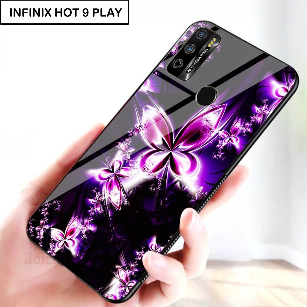 Softcase Glass Kaca Infinix Hot 9 Play - Casing Hp Infinix Hot 9 Play - Case Hp Infinix Hot 9 Play -