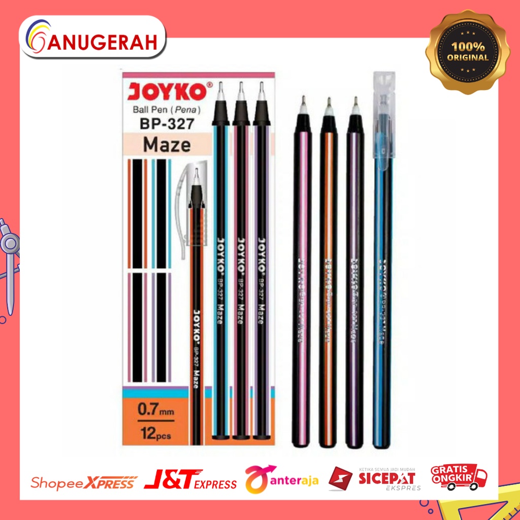 

JOYKO BP-327 MAZE BOLPOIN HITAM 0.7mm (PACK)