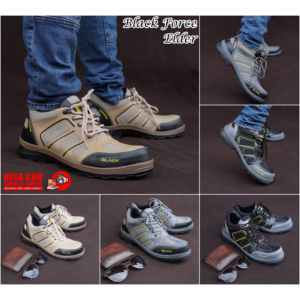 BLACK FORCE ELDER - SEPATU SAFETY BOOTS PRIA ORIGINAL TERLARIS UJUNG BESI SEFTY SEPTI SEPTY SAFTY