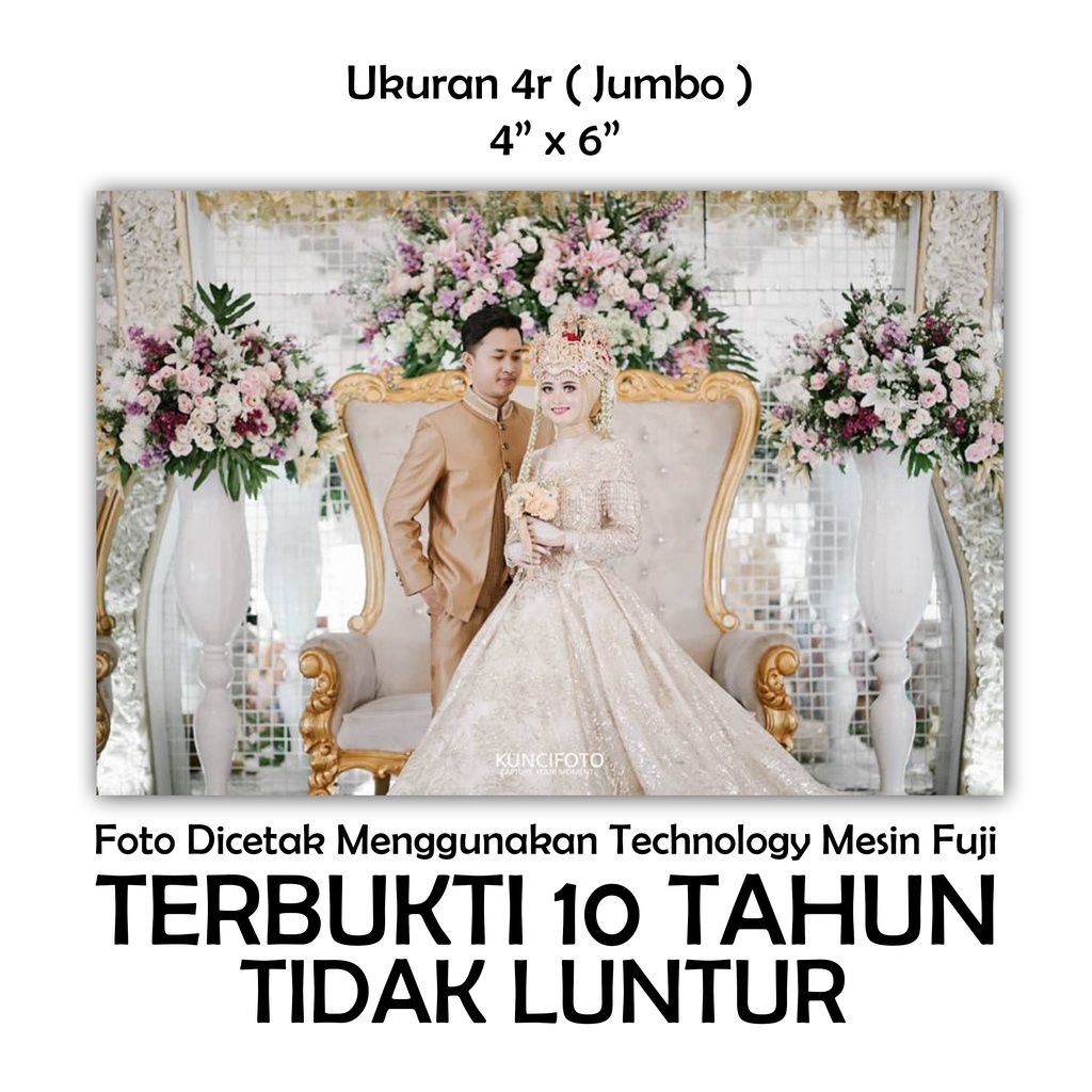 CUCI CETAK FOTO PERNIKAHAN UKURAN 4R (10cmX15cm)