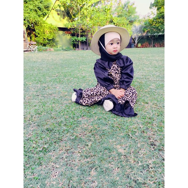 Dress Leopard anak Dress anak motif Leopard | Gamis Leopard anak
