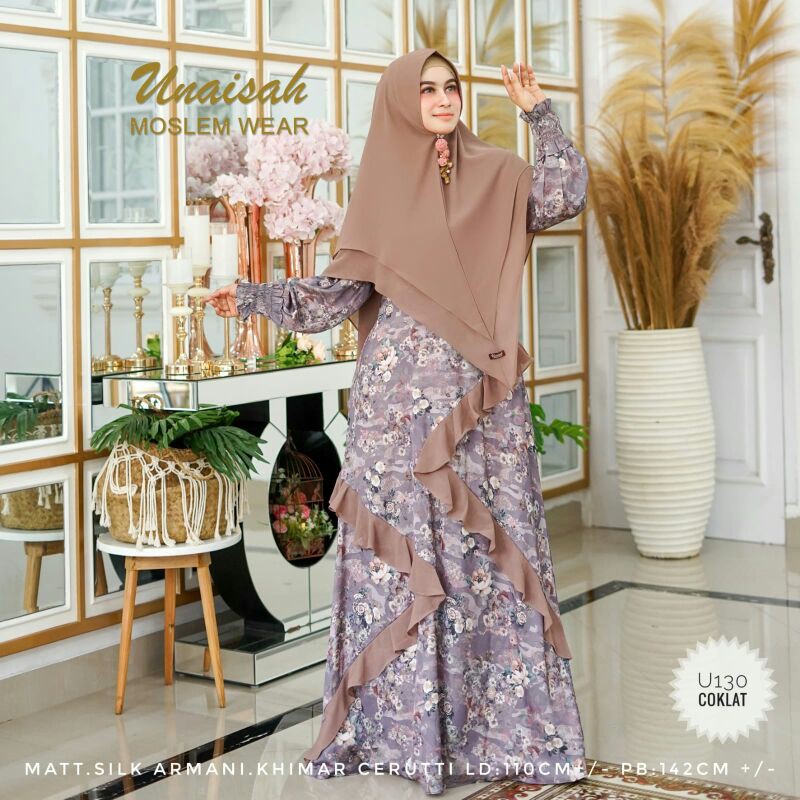GAMIS SYARI BY UNAISAH KODE U130 / GAMIS SYARI / BRANDED / FASHION MOSLEM