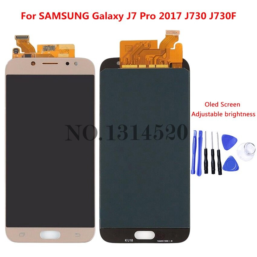 HASIL IMPORT 5.5 ''AMOLED Tampilan untuk Samsung Galaksi J7 Pro J730 LCD untuk Samsung J7 2017