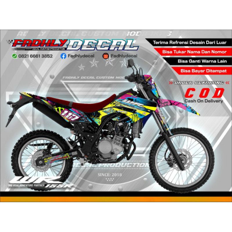 

dekal sricker decal WR 155 pink hitam kuning stabilo keren stiker fullbody