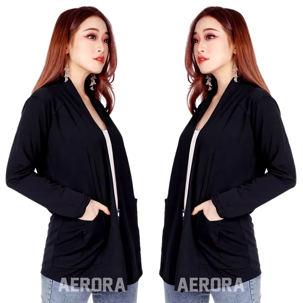 Outer Cardigan Spandek Rayon Polos Wanita Jumbo Premium Terbaru Size XL-L4 Adem Halus