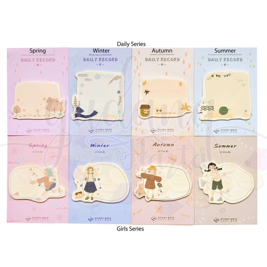 Sticky Notes Season Series Memo Unik Lucu GH 301120