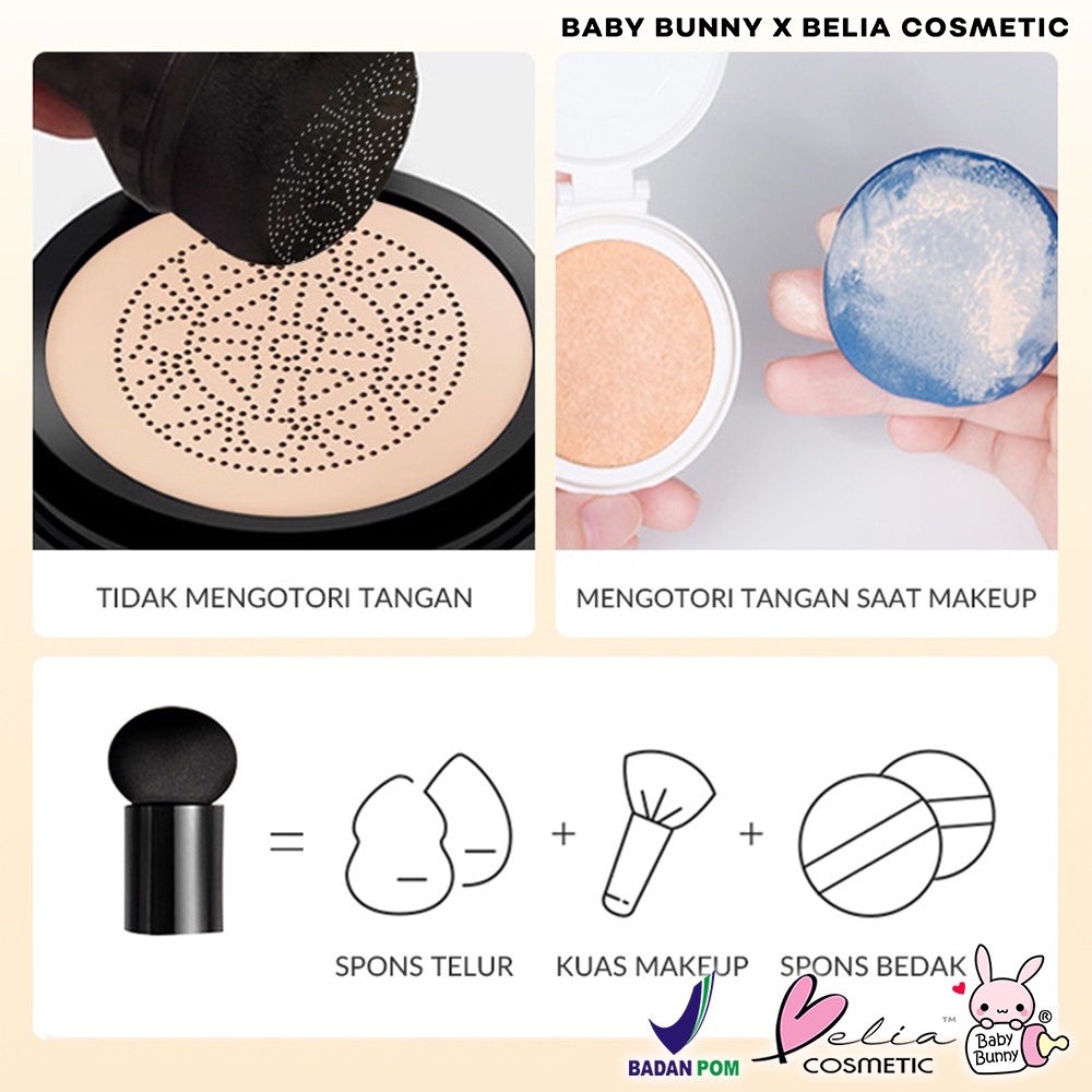 ❤ BELIA ❤ BIOAQUA Beauty Cream Cushion 20g | BB Cushion | Waterproof | Foundation | Make Up | Coverage | Long Lasting | BPOM