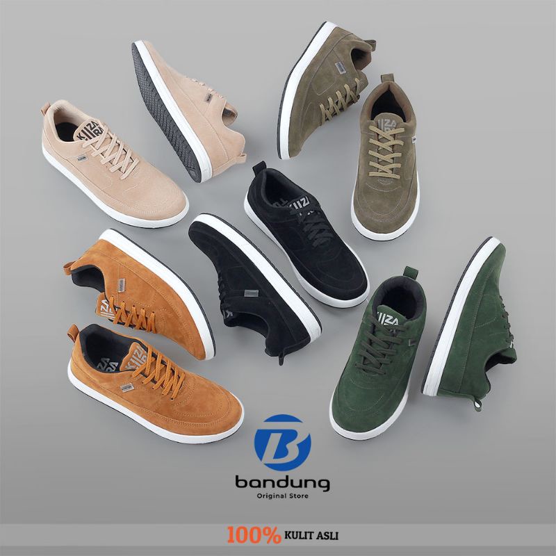 Sepatu Kulit Casual Sneakers Pria Keren Milenial Distro Kulit Suede Premium Original