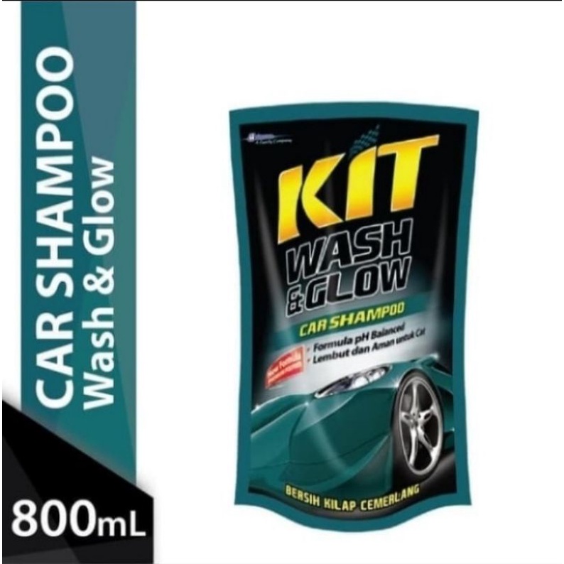 kit wash &amp; glow 800ml shampoo mobil dan motor