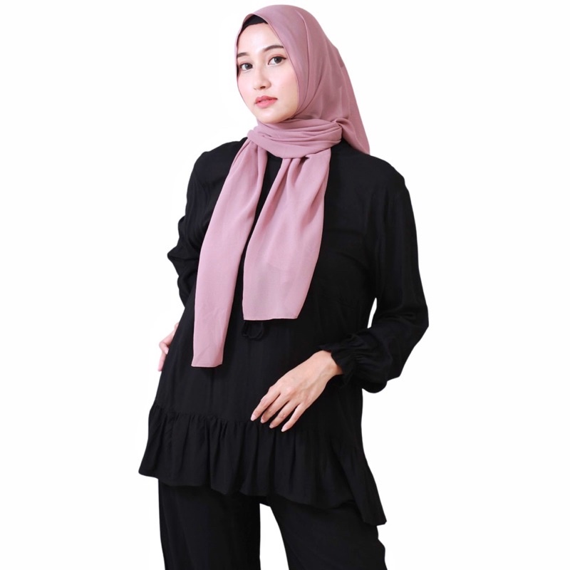 Nouri Avani - Hijab Pashmina Jilbab Kerudung Pasmina Ceruty Baby Doll Instant Premium Ceruti 175x75