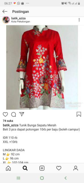 Tunik Batik Cibulan Uj S M L Xl Xxl Jumbo Bisa Couple
