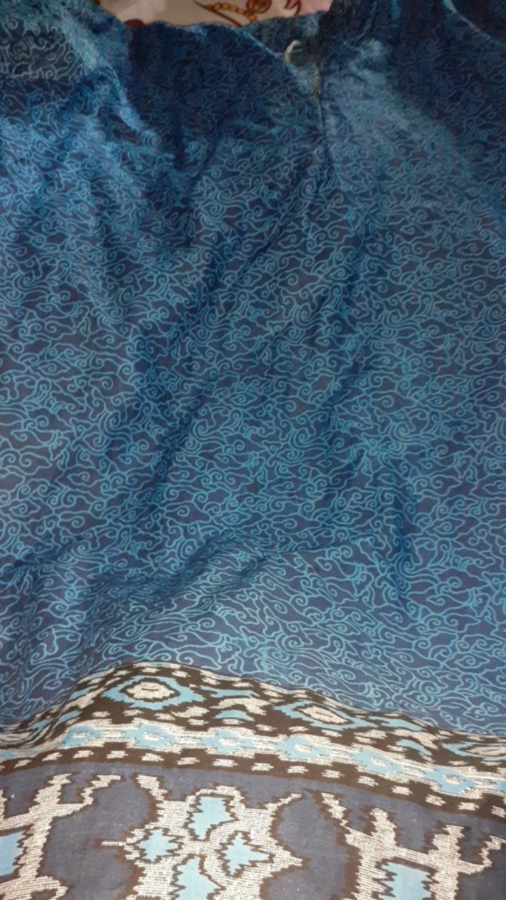 Batik Couple Keluarga Sania Ruffle Ori Ndoro Jowi Dnt Mega Mendung Biru