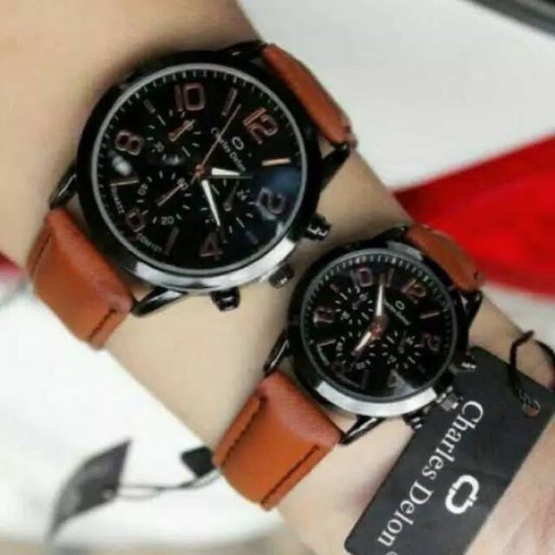 jam tangan couple charles delon anti air original sudah couple