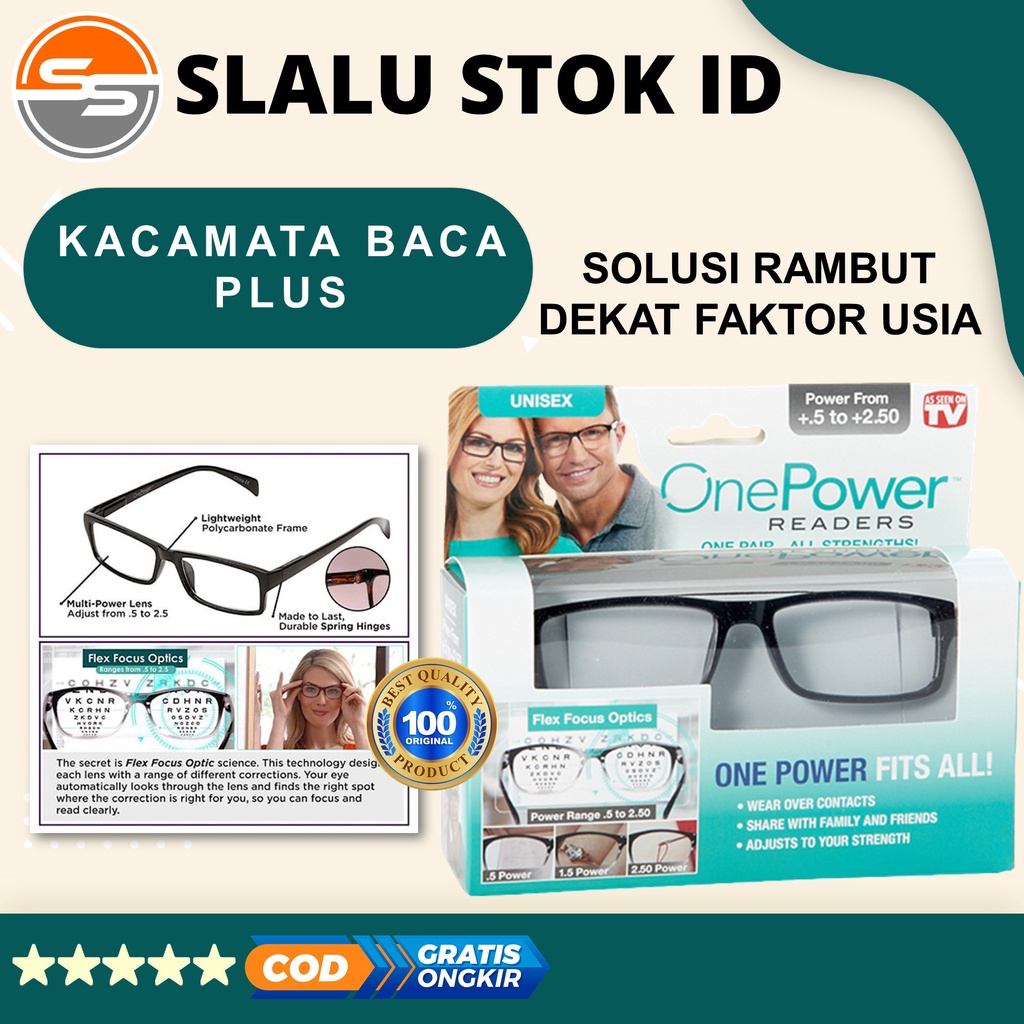 Auto Focus One Power Readers Kacamata Kaca Mata Baca Pembesar Plus Jalan Anti Radiasi Lipat Pria Wan