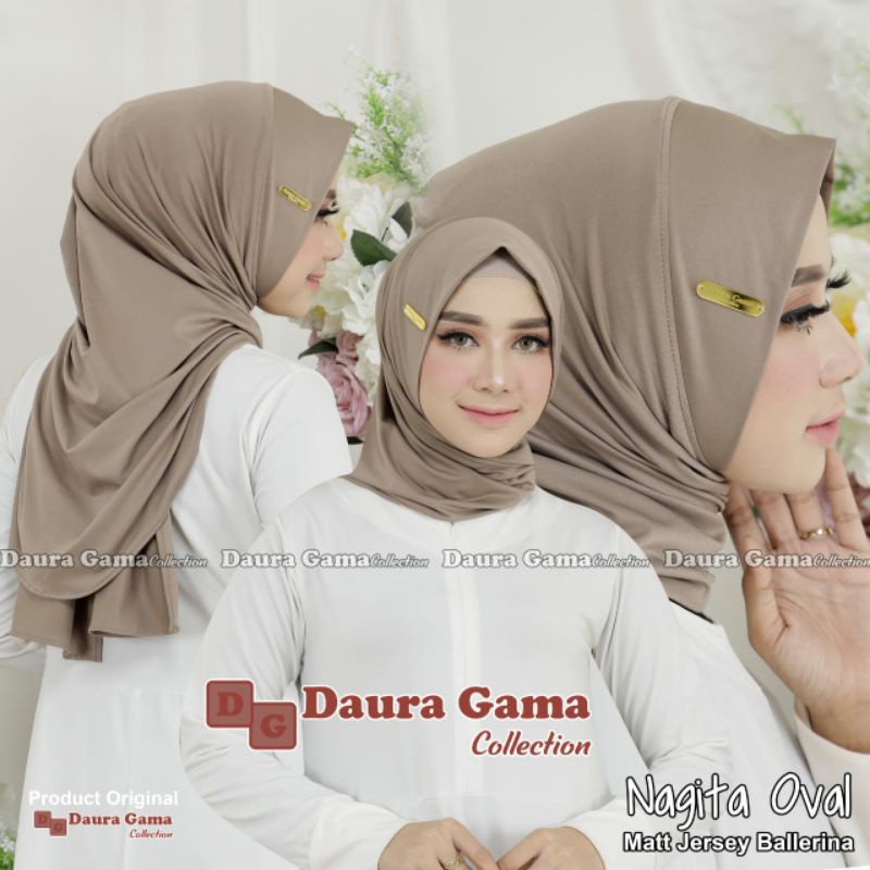 HIJAB PASMINA OVAL JERSEY ORI DAURA GAMA