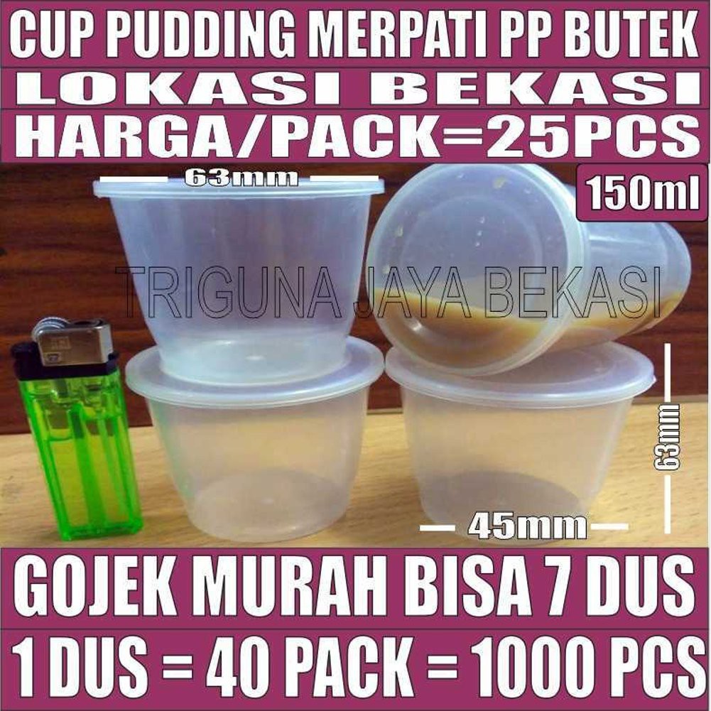 Cup Puding PP 150ml Per Pack 25 pcs Gelas Merpati Kabut Gojek Bekasi terlaris
