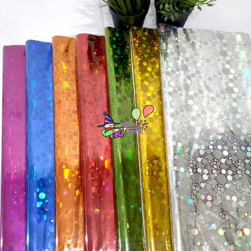 

kertas hologram kilap 3D kertas kado kertas kilap minimal 5 pcs