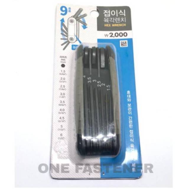 kL0151 Kunci L set LIPAT FOLDING hex key wrench hexagon 9in1 pcs