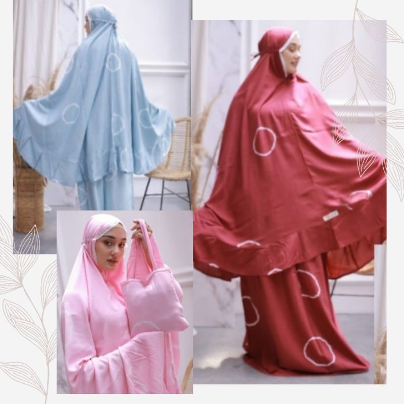 Mukena Rample Renda Bali Motif Shibori