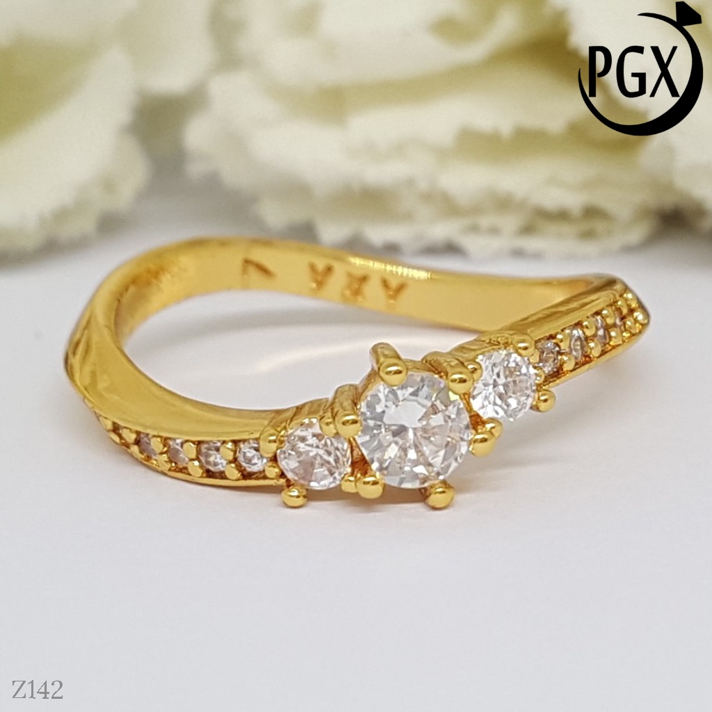 PGX Cincin Xuping Wanita Lapis Emas Aksesoris Perhiasan Fashion Premium - Z142