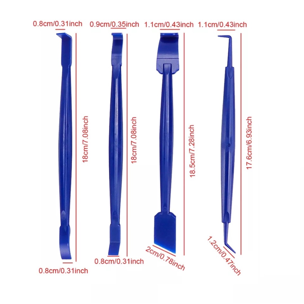 7 pcs / Set Scrapper Pembersih Es/Salju Kaca Film Untuk Mobil