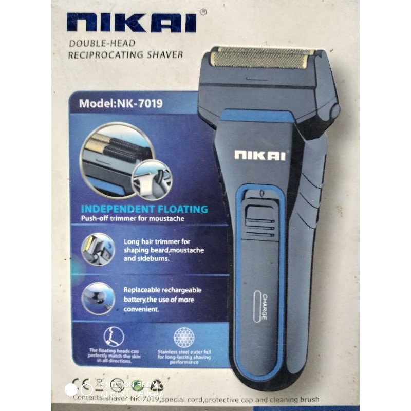 Alat Cukur Rambut NIKAI 7019 Double head Reciprocating shaver