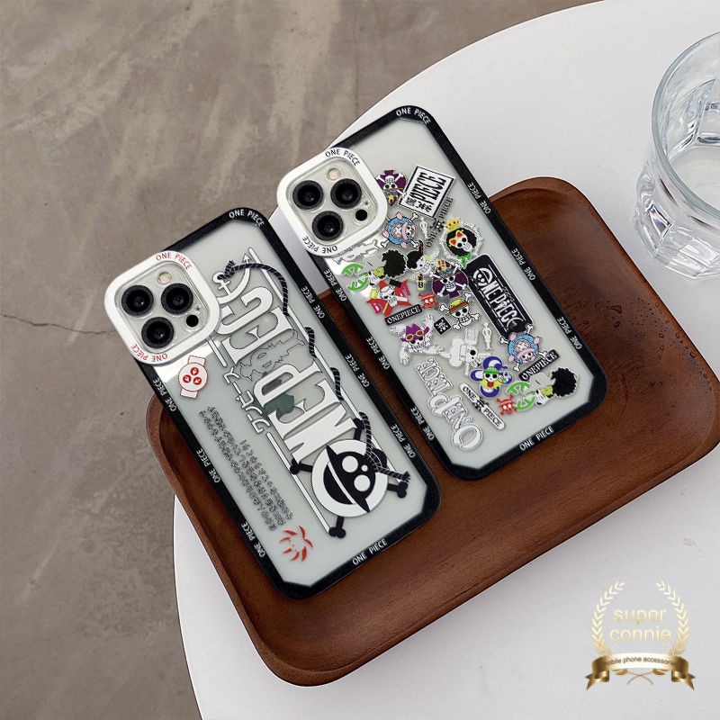 IPHONE Casing Ponsel Tpu Lembut Anti Jatuh Untuk Iphone14 11 12 13 pro Max X XS Max XR 7 8 6s 6 plus Se2020 Transparan Kartun One Piece Shockproof Case Cover