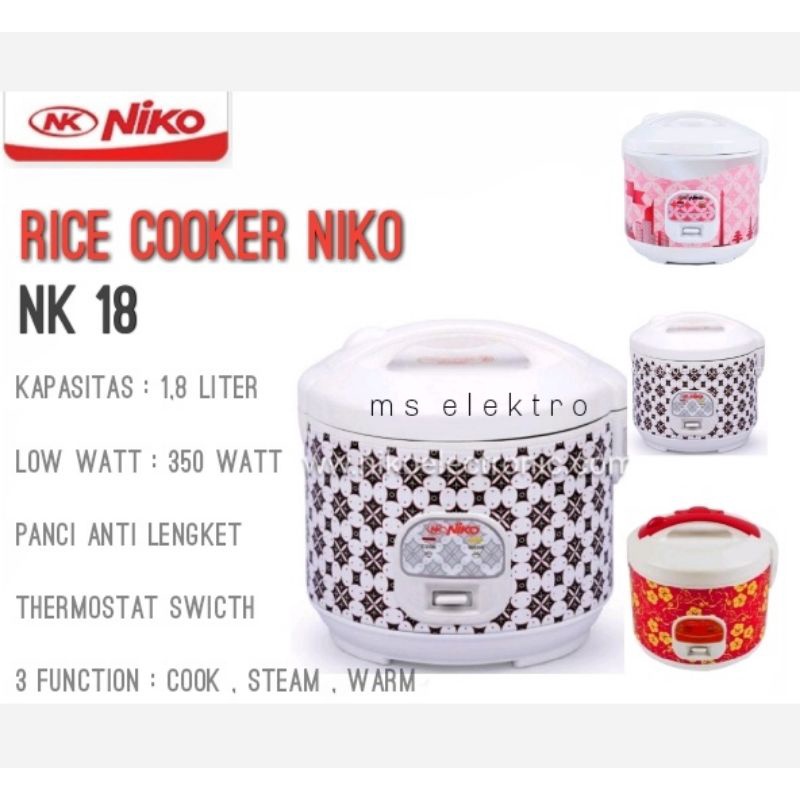 Magic Com rice cooker Niko 1,8 liter NK 18