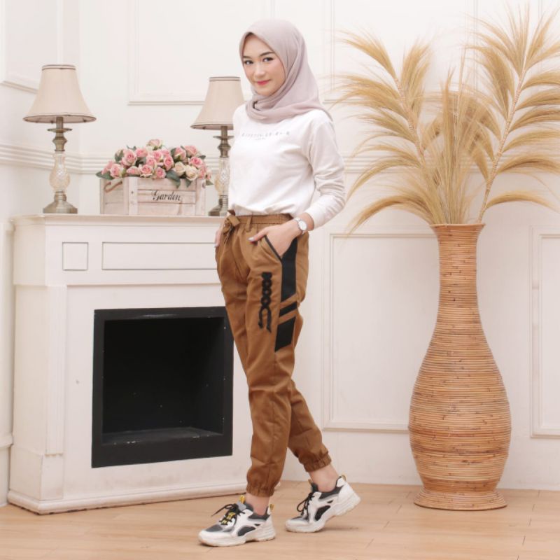 Celana Cargo Wanita Jumbo Cargo Pants Celana Jogger Wanita  Baggy Pants Murah Size