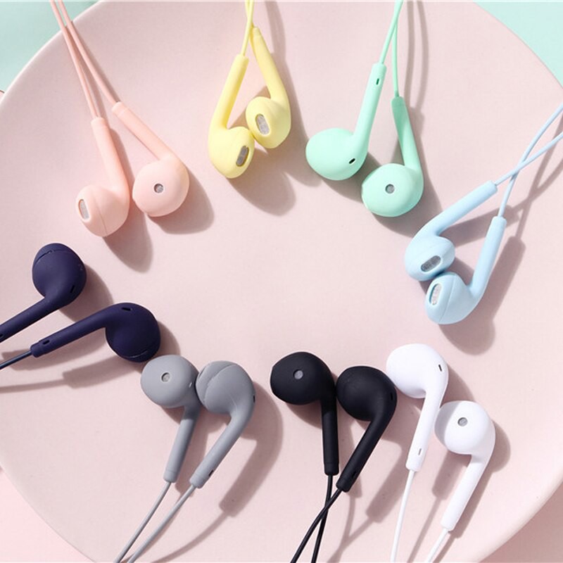 Headset Earphones HF 3.5mm New Universal Macaron Color Headsets Suitable