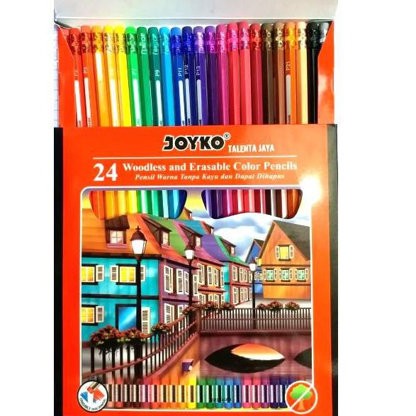 

*TERMURAH* ⌅ Pensil Warna Joyko 24 Warna Bisa Dihapus ⇕ Promo!!