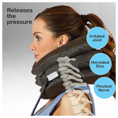 Penegak Leher Air cervical traction - Neck support Bantal Pompa Leher Bantal Terapi Leher