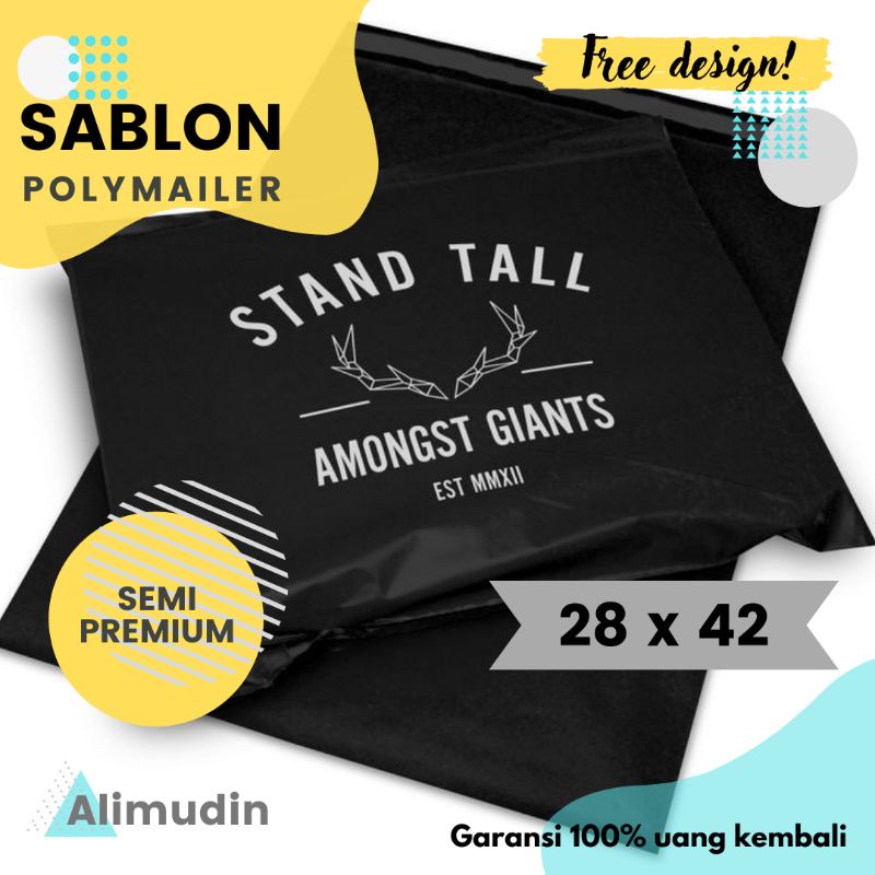 

Plastik Polymailer 28 x 42 Semi Premium Hitam Custom Sablon