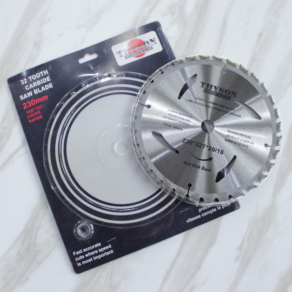 Mata Gergaji Circular 9inc 230mm X 32T Saw Blade For Wood Anti Kick Back (tebal 2.5mm X 2mm)